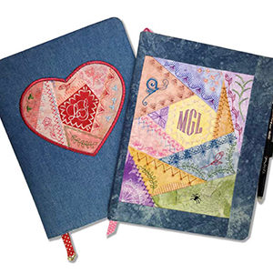 Journal Cover Project with ITH Crazy Patch Heart by Lindee Goodall