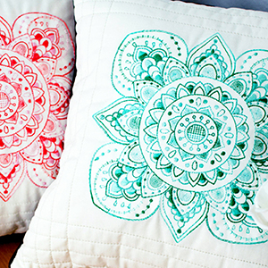 How to Turn Coloring Book Designs into Quilted Mandala Pillows